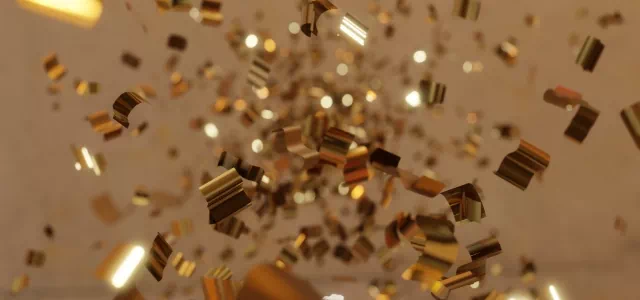 Exploding box konfetti złote